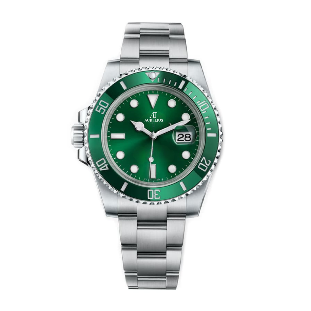 Ocean Diver 40 – Green Sunburst Dial | Stainless Steel Bracelet & Green Ceramic Bezel